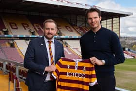 Bradford City's new head of football operations David Sharpe (right), pictured alongside the club's chief executive officer Ryan Sparks (left). Picture courtesy of Bradford City AFC.