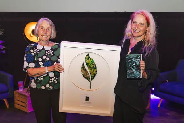 Amy-Jane Beer as she was awarded the 2023 James Cropper Wainwright Prize for Nature Writing. Photo: Chris Larkin