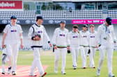 Not this time: Yorkshire leave the field after defeat to Warwickshire. Picture by Allan McKenzie/SWpix.com