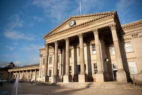 The facade of Huddersfield Railway Station
