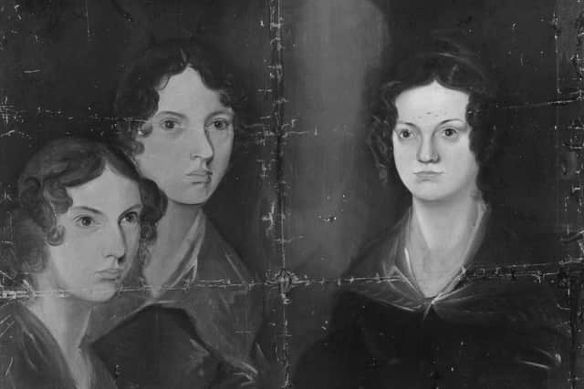 circa 1834:  English writers Anne, Emily and Charlotte Bronte. Original Artwork: Painting by their brother, Patrick Branwell Bronte.  (Photo by Rischgitz/Getty Images)