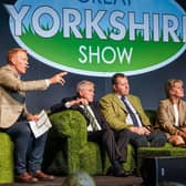 Adam Henson leads the discussion on the new EFRA report on the first day of the Great Yorkshire Show. Left to right: Sir Robert Goodwill, Mark Spencer and Mintte Batters. Picture by Simon Dewhurst.