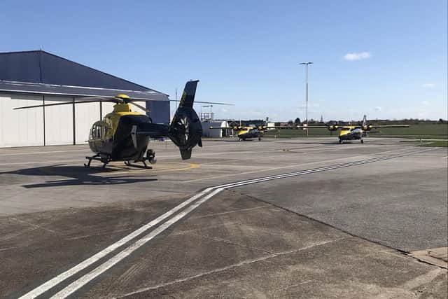The NPAS hangar at Doncaster Sheffield Airport