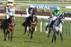 Grey day: Thomas Willmott wins on Castletown at Ayr on Scottish Grand National Day in 2019.