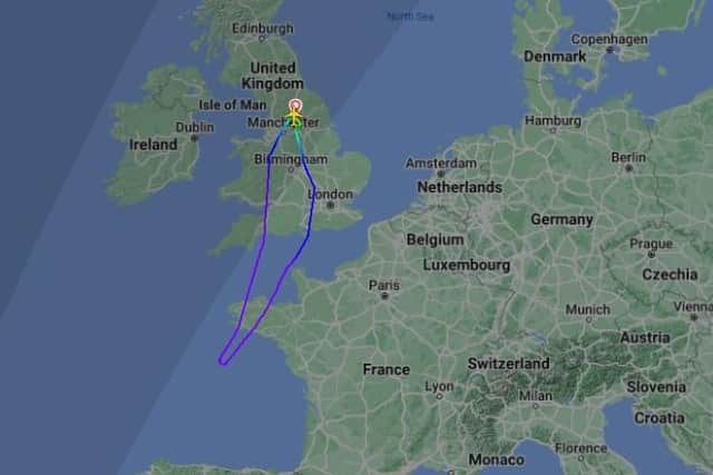 Leeds Bradford Airport: Plane full of holidaymakers on way to Tenerife forced to turn around due to cabin crew injury
ALL CREDIT: FLIGHTRADAR24