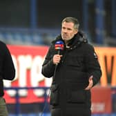 LIVERPOOL, ENGLAND - NOVEMBER 28: Sky Pundit Jamie Carragher is seen prior to the Premier League match between Everton and Leeds United at Goodison Park on November 28, 2020 in Liverpool, England. Sporting stadiums around the UK remain under strict restrictions due to the Coronavirus Pandemic as Government social distancing laws prohibit fans inside venues resulting in games being played behind closed doors. (Photo by Peter Powell - Pool/Getty Images)