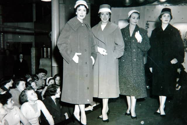 Collect of Helen Sykes (far left) modelling for boutique Anne’s later turned Anne of Burley. (Pic credit: Natalie Jackson)