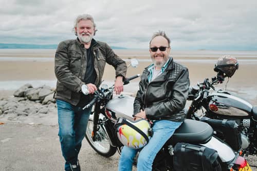 Si King and Dave Myers in their BBC cooking programme, The Hairy Bikers Go West. PIC: BBC/South Shore Productions/PA Wire