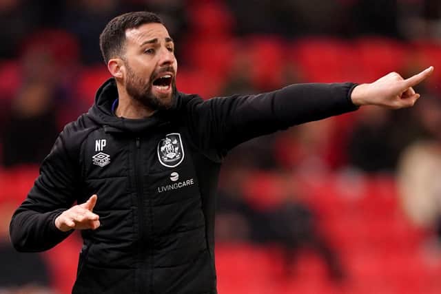 WELCOME: Huddersfield Town interim manager Narcís Pelach shouts instructions to his team during the 3-0 defeat against Stoke City at the bet365 Stadium Picture : Mike Egerton/PA