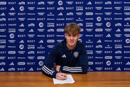Leeds United youngster Sam Chambers, who has signed his first professional deal. Picture courtesy of LUFC.