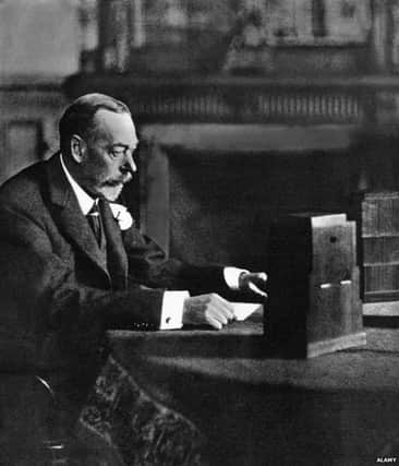 King George V broadcasting to the British empire on Christmas Day 1935 in Sandringham