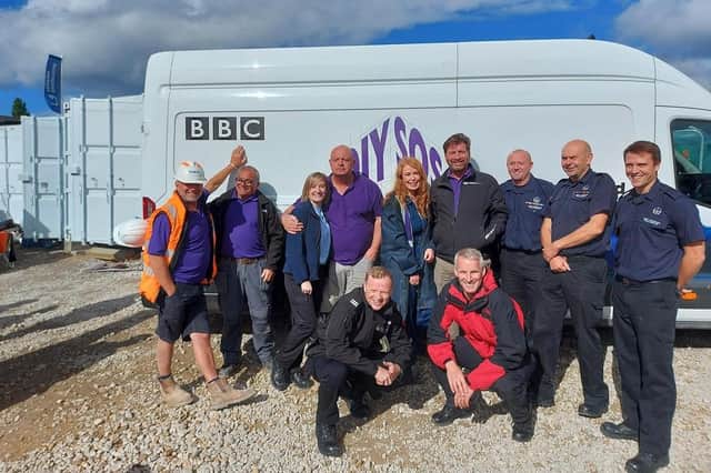 The team at West Yorkshire Fire and Rescue Service on DIY SOS. (Pic credit: WYFRS)
