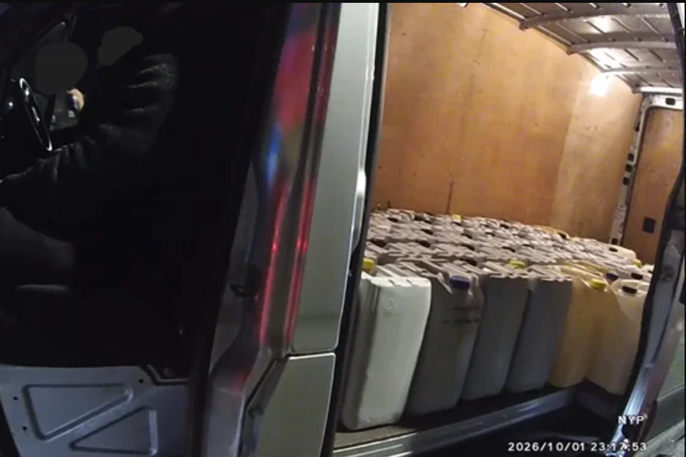 Dozens of suspected stolen fuel containers found inside van during 'routine' A1 stop
