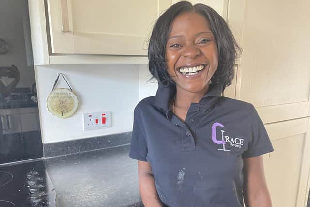 Indira Mwale of Grace Plumbing has been inundated with blocked drains due to expading water beads