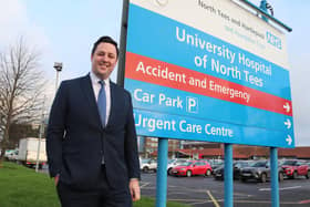 Ben Houchen at North Tees Hospital.