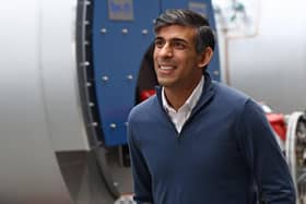 Prime Minister Rishi Sunak speaks to members of the media during a visit to Byworth Boilers at the Parkwood Boiler works in Keighley, West Yorkshire. PIC: Darren Staples/PA Wire