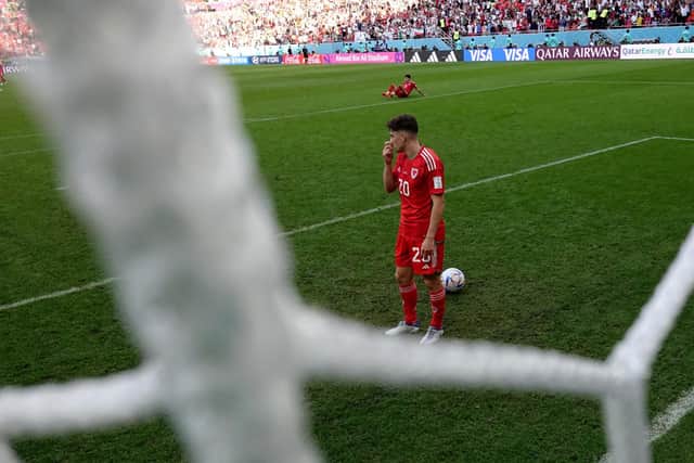 Daniel James of Wales looks dejected during the FIFA World Cup Qatar 2022 Group B match between Wales and IR Iran. (Picture: Hannah Mckay - Pool / Getty Images)