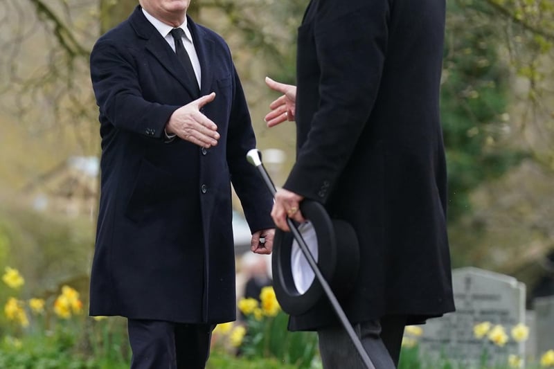 Labour leader Sir Keir Starmer (left) arrives for the funeral.