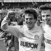 DEMENTIA CAMPAIGNER: Former Leeds United midfielder John Stiles pictured right with team-mate Nicky Adams in 1987