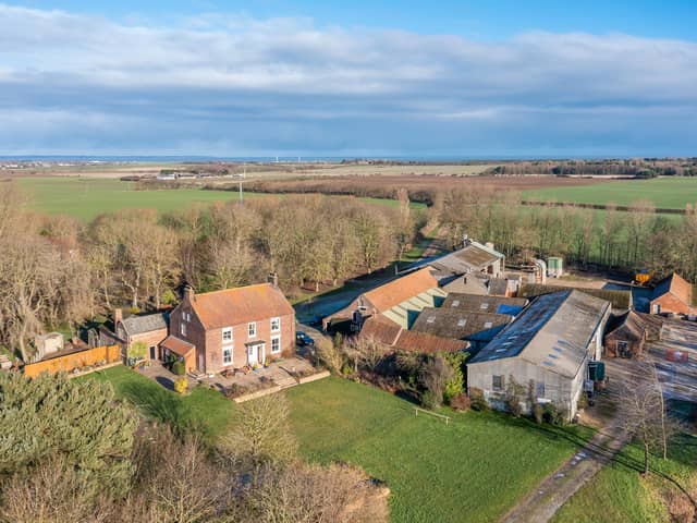 At the core of the farm is the farmstead, which includes a period five-bedroom farmhouse, a cottage and an extensive range of traditional brick built farm buildings.