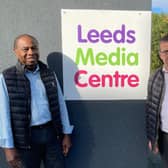 Adrian Green, Unity Enterprise manager (right), with Cedric Boston, Unity Homes and Enterprise chief executive, at Leeds Media Centre.