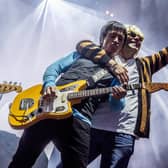 Johnny Marr playing live at The Piece Hall with special guest Tim Burgess from The Charlatans. Picture: Ernesto Rogata