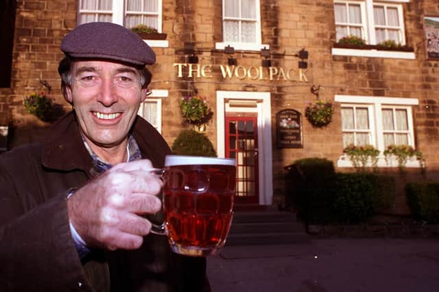 Jack, played by Clive Hornby has a celebration drink at The Woolpack to mark his return to Emmerdale:Emmerdale 50th anniversary