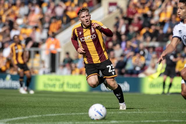Bradford City forward Bobby Pointon. Photo: Tony Johnson.