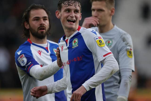 Blackburn Rovers' Tyler Morton celebrates after the Sky Bet Championship match at the MKM Stadium, Kingston upon Hull. Picture: Ian Hodgson/PA Wire.