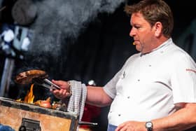 James Martin in the big top kitchen at a previous festival. (Pic credit: Yorkshire Dales Food and Drink Festival)