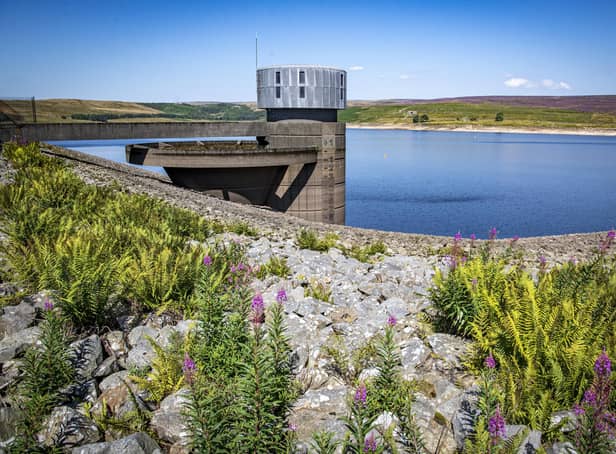 The pumping station shows the low water levels at Grimwith Reservoir near Grassington.  Picture Tony Johnson