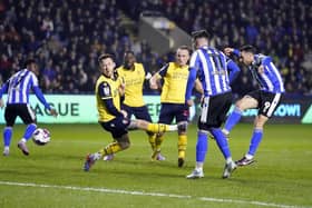 Lee Gregory opens the scoring for Sheffield Wednesday against Bolton.
