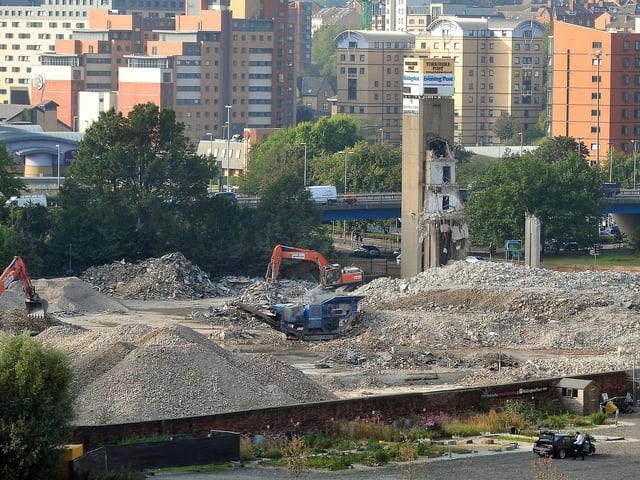 Just the tower remains at the former Yorkshire Post and Evening Post offices in September 2014.