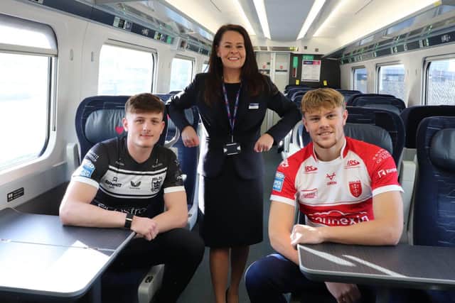 Louise Mendham, Service Delivery Director at Hull Trains with Hull FC and Hull KR