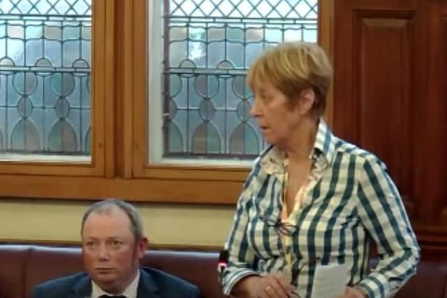Conservative Howdenshire ward's Coun Victoria Aitken speaking at East Riding of Yorkshire Council's full council