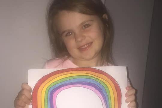 This bold rainbow was drawn by Charlie, aged six. Her mum, Rachel Kennedy, shared the photo with us.