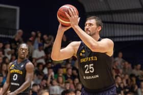 Bennett Koch's double-double was in vain as Sheffield Sharks fell to defeat at Surrey Scorchers (Picture: Tony Johnson)