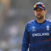 Dawid Malan of England during the ICC Men's Cricket World Cup India 2023 between England and South Africa at Wankhede Stadium. (Photo by Gareth Copley/Getty Images)