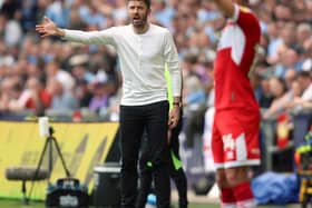 HANG TOUGH: Middlesbrough manager Michael Carrick, pictured on the touchline during the Championship play-off semi-final first leg at Coventry on Sunday. Picture: Nigel French/PA