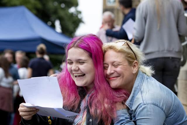 Courtney Ellis-Stoneman, 18, who was on an assisted place at Bradford Grammar School celebrates her outstanding A Levels this summer with mum Tracey. Courtney is heading to Cambridge University