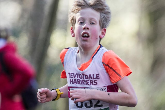 Mclaren Welsh running for Teviotdale Harriers on Sunday at Galashiels, finishing as 41st boy in 14:12