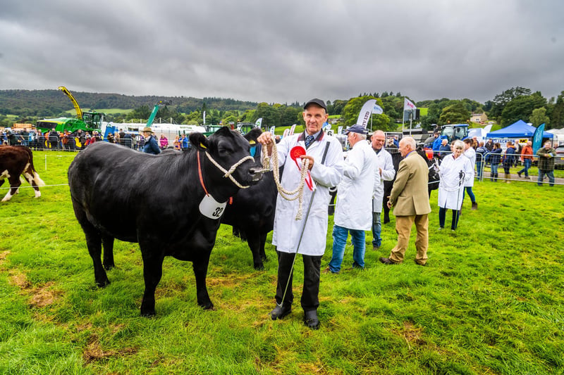Richard Gratton, of Pickering,  winner first prize with his Aberdean Angus yearling