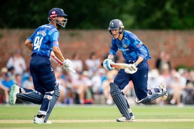 Wharton and Shan Masood, left, shared a century stand at Clifton Park. Picture by Allan McKenzie/SWpix.com