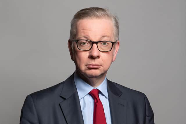 Parliament portrait of Michael Gove, Secretary of State for Levelling Up, Housing and Communities, by Richard Townshend.