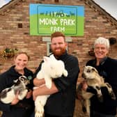 Monk Park Farm, Moor Lane, Bagby. Pictured from the left are Hayley Cooke, Jack Wray and Tim Brierley.