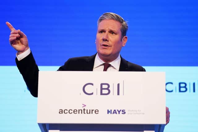Labour Party leader Sir Keir Starmer delivers a speech during the Confederation of British Industry (CBI) annual conference at the Vox Conference Centre in Birmingham. Picture date: Tuesday November 22, 2022. PA Photo. See PA story POLITICS CBI Starmer. Photo credit should read: Jacob King/PA Wire