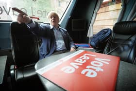 Boris Johnson, who was a prominent campaigner to leave the European Union, pictured in 2016 on his Brexit battle bus.