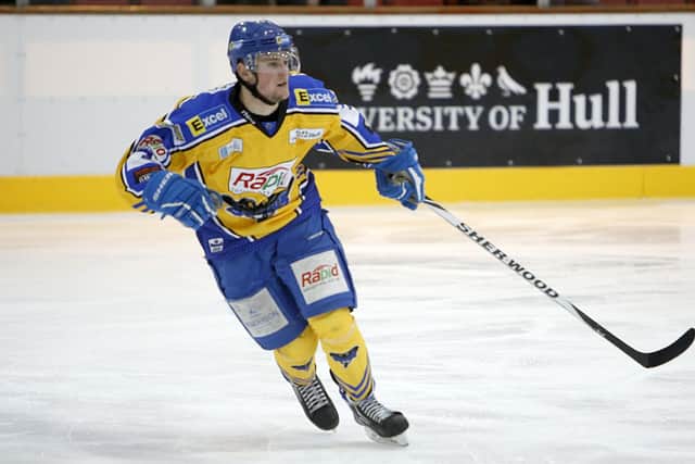 Sam Towner, pictured playing for Hull Stingrays against Cardiff Devils back in January 2015. Picture courtesy of Arthur Foster.'