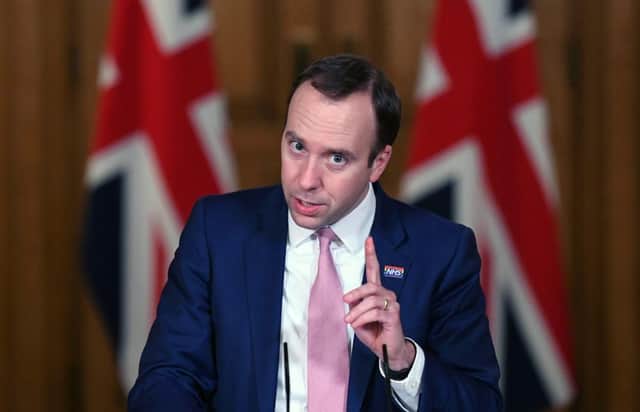 Matt Hancock will address the public from Downing Street (Getty Images)