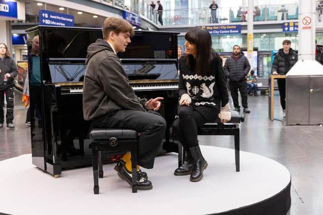 Ellis and Claudia Winkleman on The Piano Series 2. (Pic credit: Channel 4)
